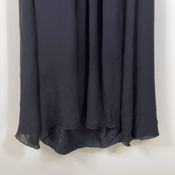 Tibi Silk Beaded Neckline Maxi Dress Size 4 Black Chiffon Ruffle - Picture 11 of 14